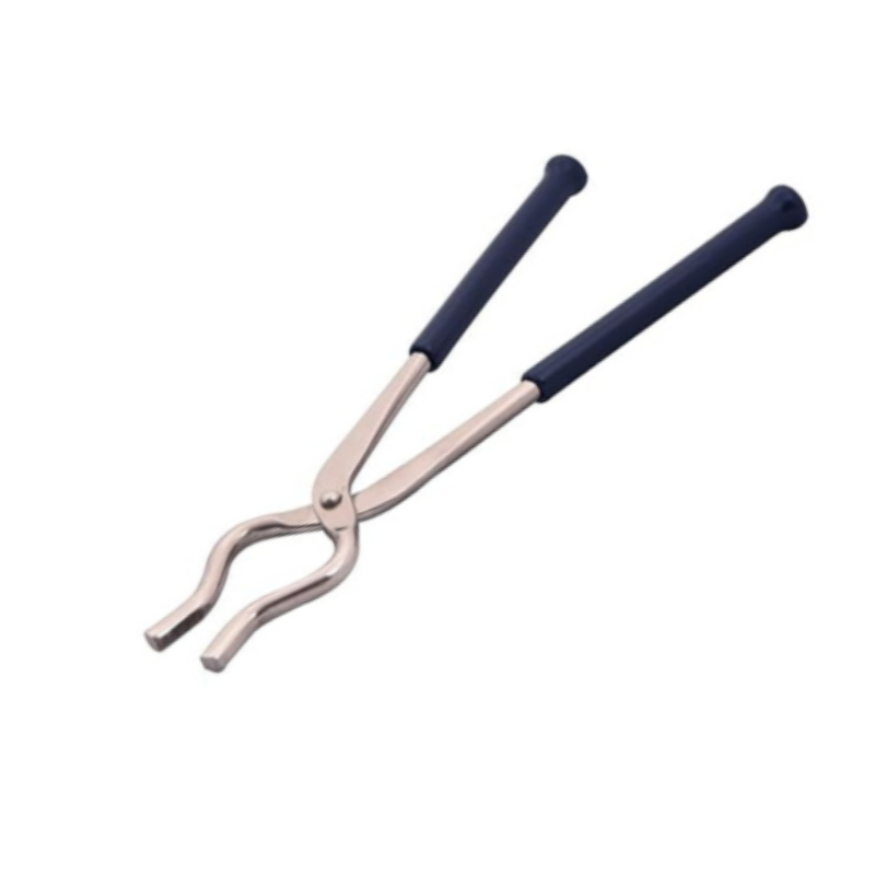 Hazel Stainless Steel Matte Finish Pakkad Tong Pakad Chimta 9 mm Two Side with Rubber Grip