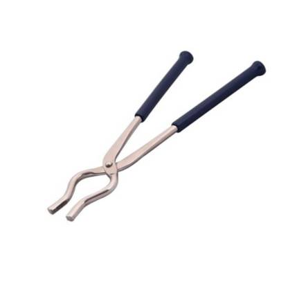 Hazel Stainless Steel Matte Finish Pakkad Tong Pakad Chimta 9 mm Two Side with Rubber Grip