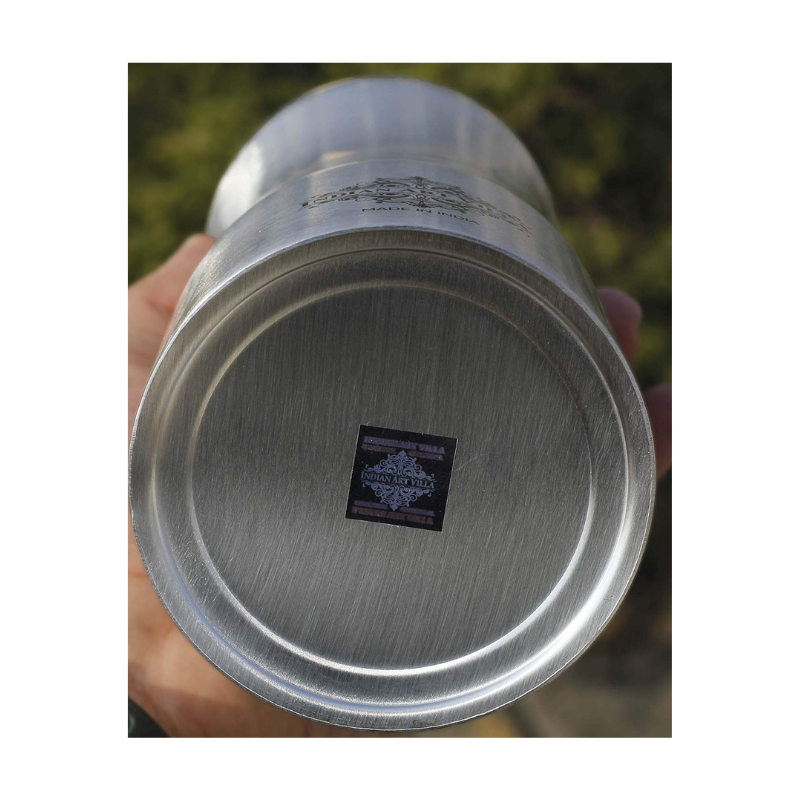 Indian Art Villa Stainless Steel Water Bottle New Sipper Cap Plain Matt - 1000 ml