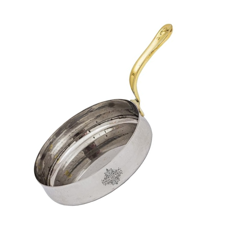 Indian Art Villa Hammered Stainless Steel Curved Sauce Pan - 143 gms