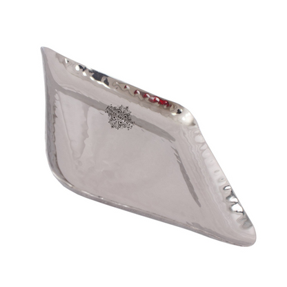 Indian Art Villa Steel Square Platter Tray - 690 gms