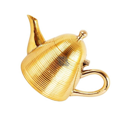 IndianArtVilla Handmade Brass Tea Pot Kettle | 50 ml  Capacity