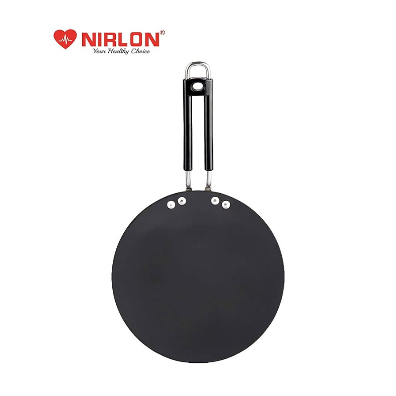 Nirlon Hard Anodized Roti/paratha Tawa With Bakelite Wire Handle | Black | 27.5 Cm