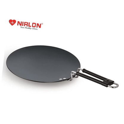 Nirlon Hard Anodized Roti/paratha Tawa With Bakelite Wire Handle | Black | 27.5 Cm