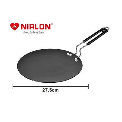 Nirlon Hard Anodized Roti/paratha Tawa With Bakelite Wire Handle | Black | 27.5 Cm