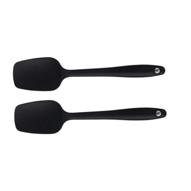P-Plus International Heat-Resistant Baking Set Spoon Set & Spatulas for nonstick Set Black Set of 3