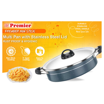 Premier Non-stick Multi-pan With Stainless Steel Lid Blue 1.5 Liter - 1020 gms