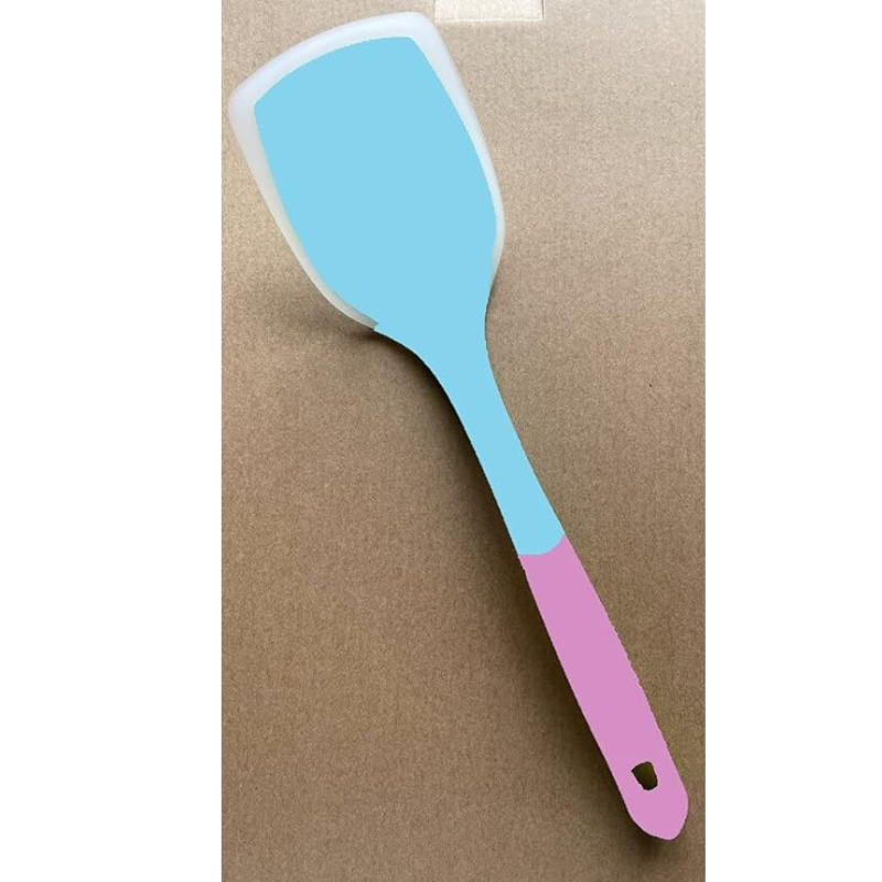 P-Plus International Heat Resistant Silicone Slotted Cooking Turner Non Stick Blue