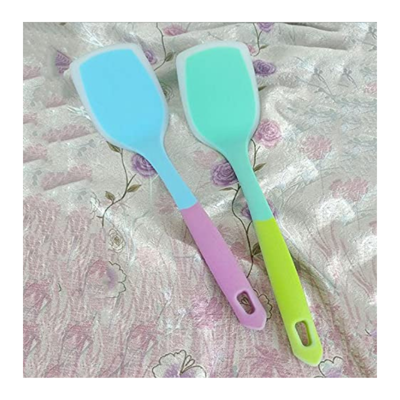 P-Plus International Heat Resistant Silicone Slotted Cooking Turner Non Stick Blue