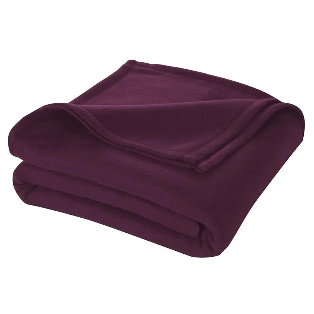 Cloth Fusion Polar Fleece AC Blanket for Winter Single Bed Soft Woolen Blanket Wine Colour