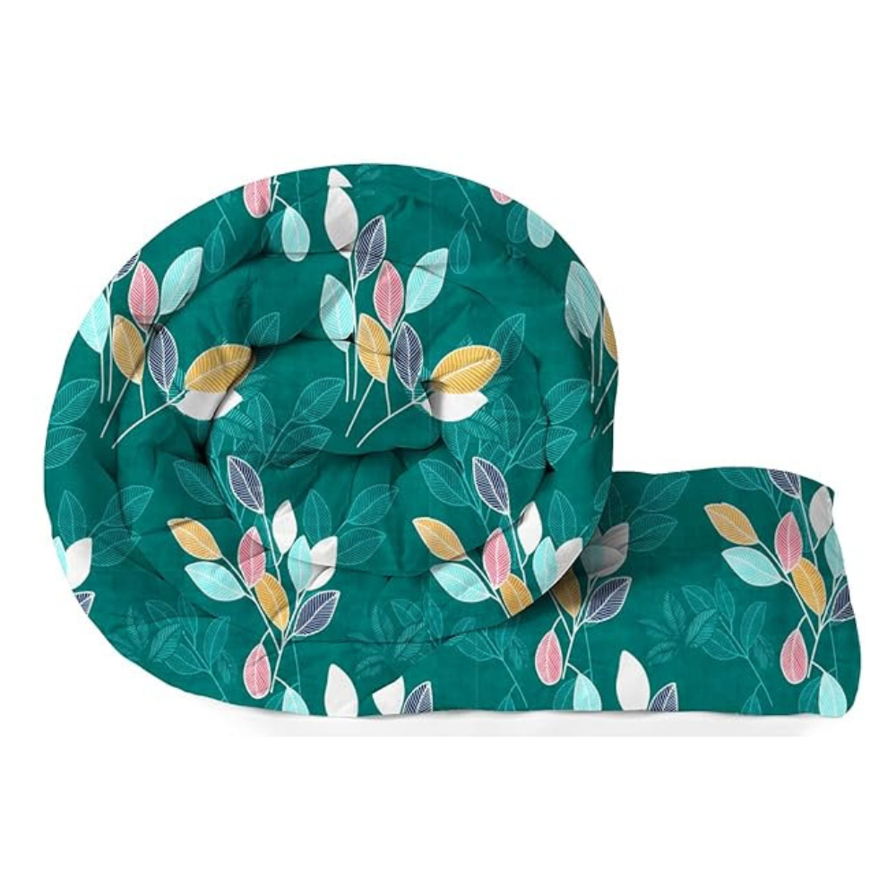 BSB Home Beautiful Print Cotton Reversible AC Blankets Comforter for Single Size Bed