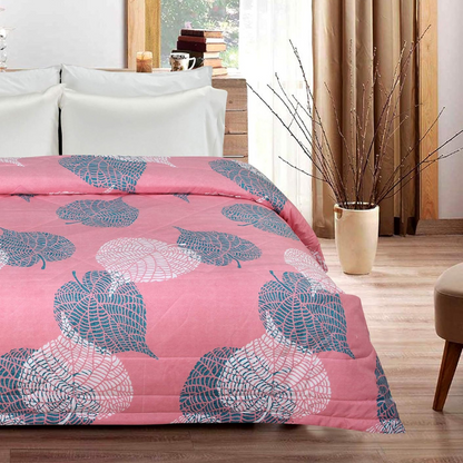 BSB Home 2nd Gen Microfiber Reversible AC Comforter Blanket for Winter Quilt Duvets for King Size Double Bed Light Green and Pink