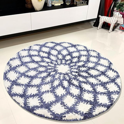 The Home Talk Tufted Round Wool Carpet Area Rugs for Living Room Bed Room