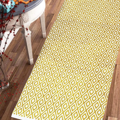 The Home Talk Weaved Cotton Carpets Contemporary Decorators Area Rugs Yellow