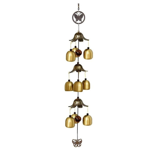 Gupta Fancy Store Wind Chime 9 Bells Gold Tone Metal