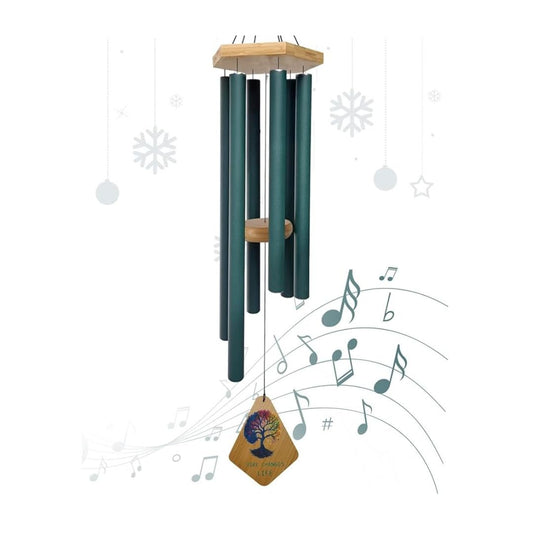 Paradigm Pictures 30.5 inch Big Wind Chimes Big Army Green Pipe Wood