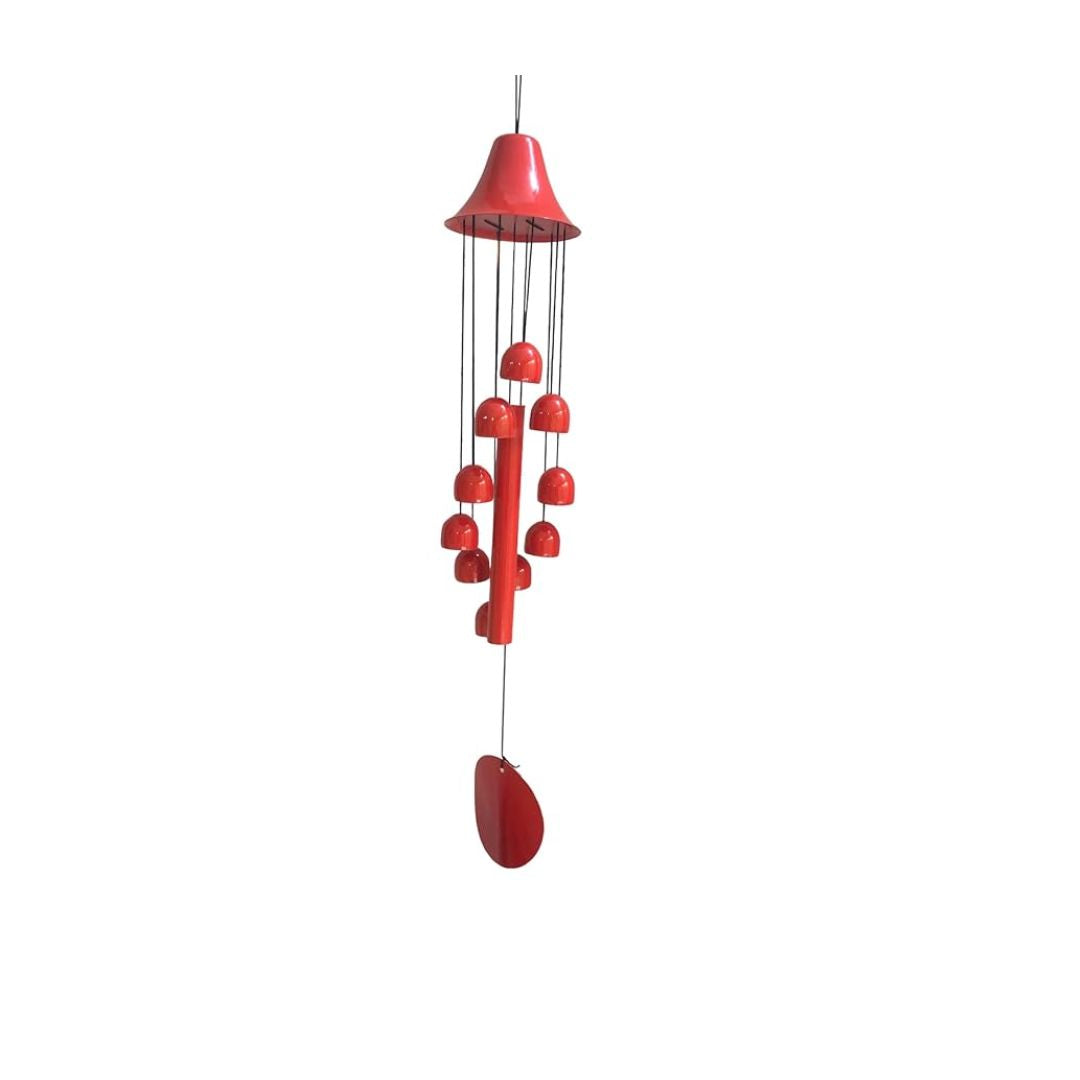 Paradigm Pictures 10 Bells Wind Chime for Home Decor Good Luck Red
