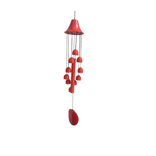 Paradigm Pictures 10 Bells Wind Chime for Home Decor Good Luck Red