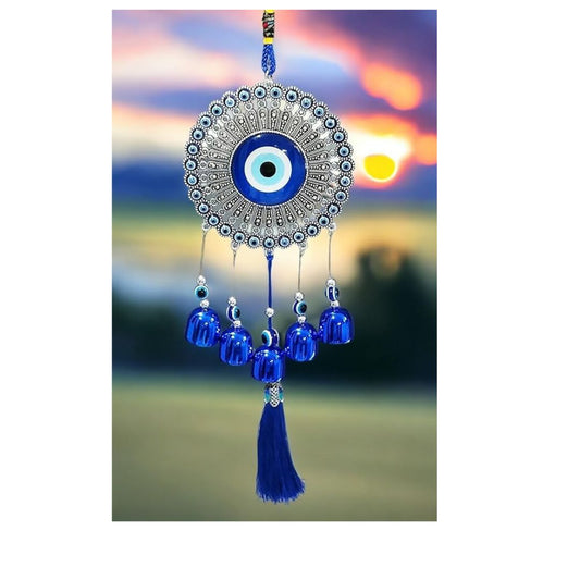 Paradigm Pictures 5 Bells Wind Chimes for Home Positive Energy Evil Eye Hanging for Home