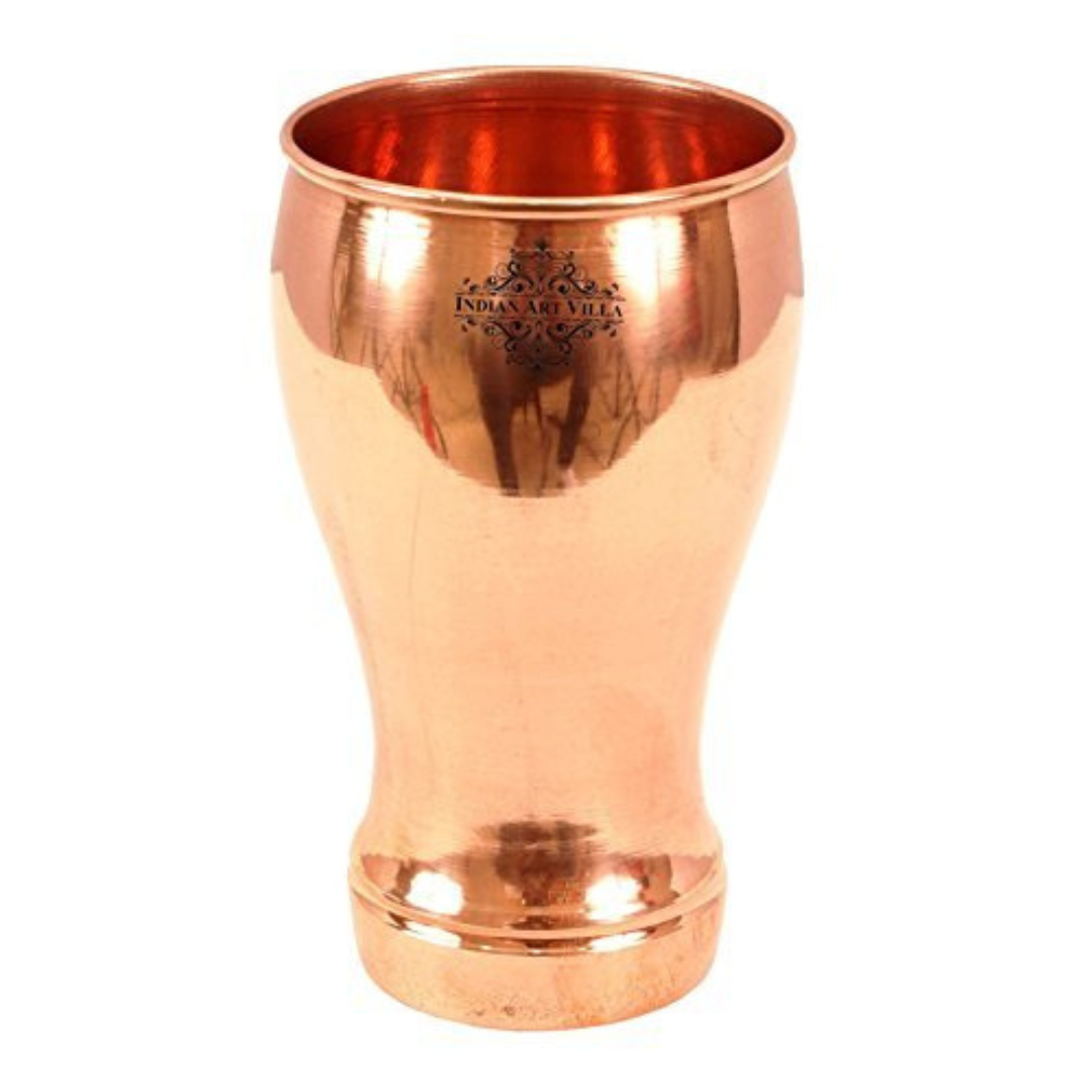Indian Art Villa 5.5" X 3.0" Pure Copper Wine Glass Goblet Tumbler Cup | 490 ml