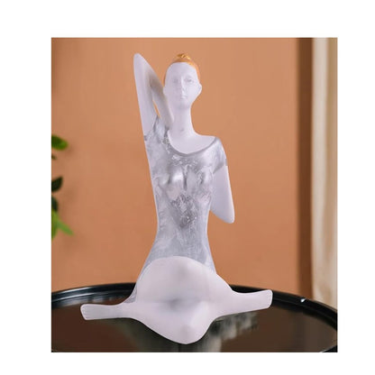 Zart Resin Lady Yoga Poses Showpiece for Home Decor Showpiece