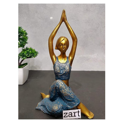 Zart Resin Lady Yoga Poses Showpiece for Home Decor Showpiece