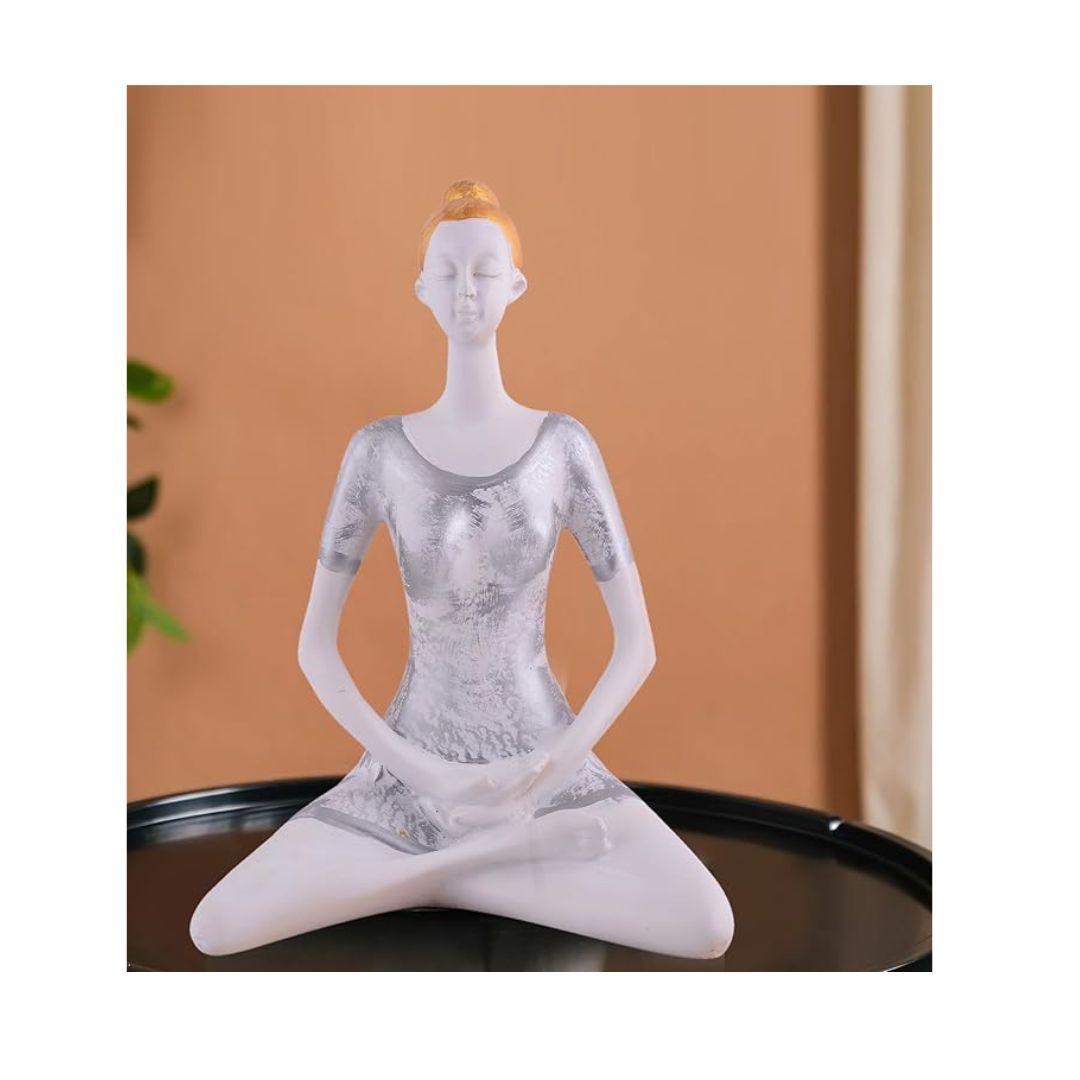 Zart Resin Lady Yoga Poses Showpiece for Home Decor Showpiece