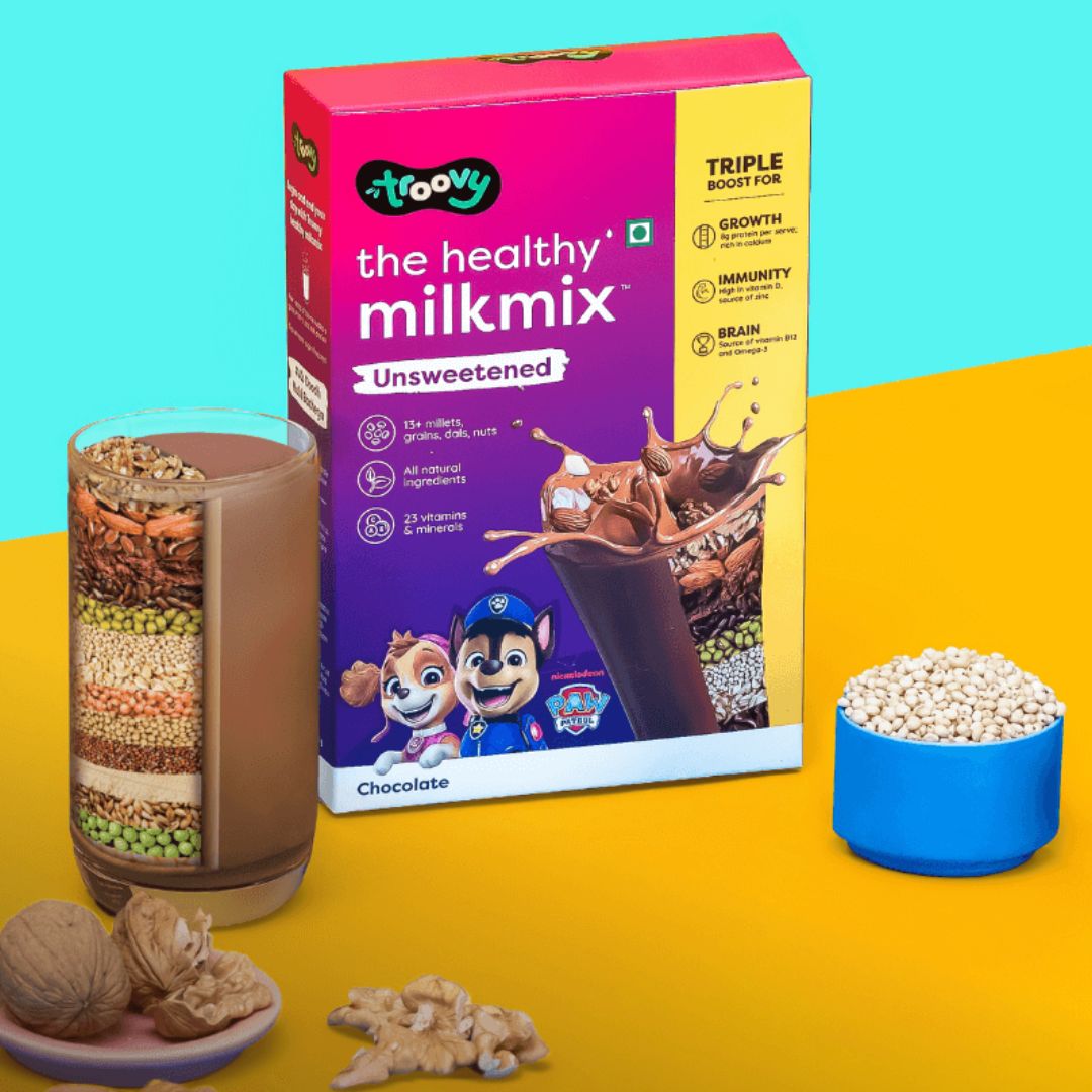 Troovy The Healthy Unsweetened Milk Mix - Chocolate - 200 gms
