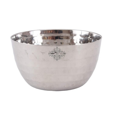 Indian Art Villa Steel Handmade Hammered Serving Bowl - 86 gms