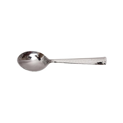 IndianArtVilla Handmade Hammered Stainless Steel Coffee Spoon Cutlery Set, 2 Pieces