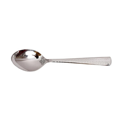 IndianArtVilla Handmade Hammered Stainless Steel Dessert Spoon Cutlery, 1 Pieces