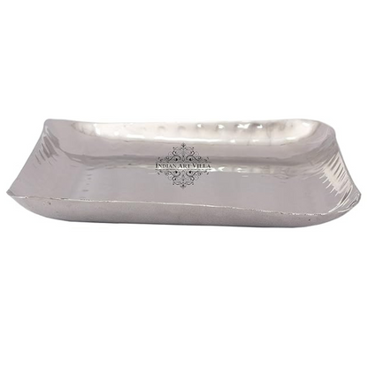 Indian Art Villa Steel Square Shape Tray - 235 gms