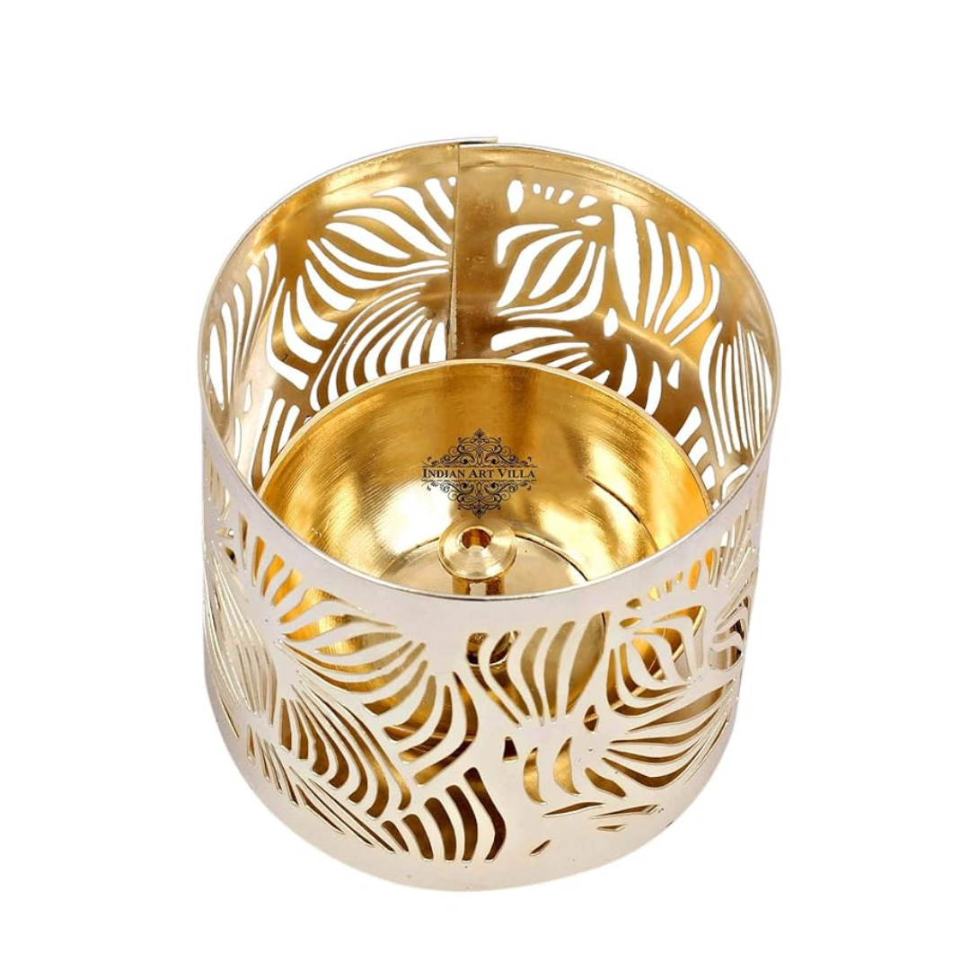 Indian Art Villa Designer Brass Diya Deepak Oil lamp - 110 gms