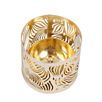 Indian Art Villa Designer Brass Diya Deepak Oil lamp - 110 gms