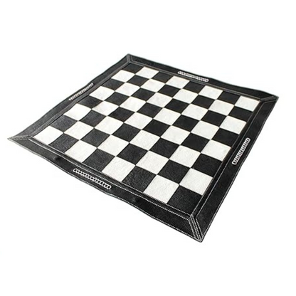 Stonkraft Genuine Leather Chess Black Colour Roll Up Chess Tournament Chess