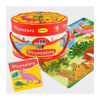 The Book Tree Dinosaur Jigsaw Puzzle for Kids 50+ Puzzles Pieces with Storybook for Kids