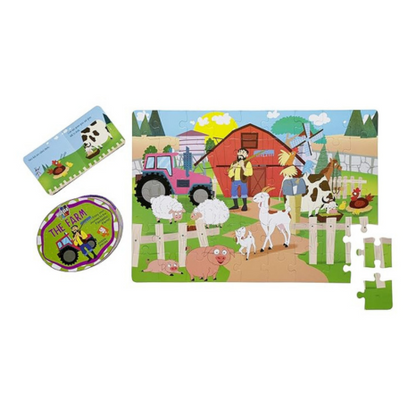 The Book Tree Farm Puzzle Box for Kids 50+ Jigsaw Puzzle Pieces & 1 Storybook I Educational Toy