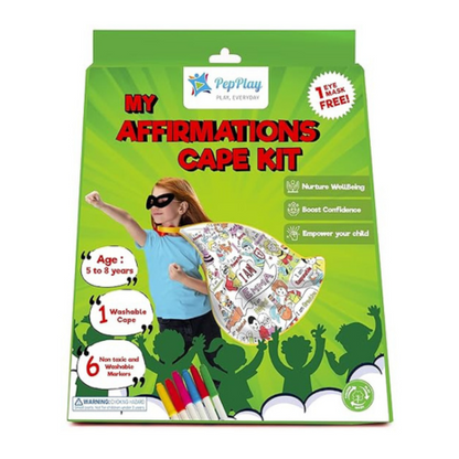 PepPlay Cotton My Affirmation Cape Coloring Kit With 6 Smudge Free Washable Markers Customised
