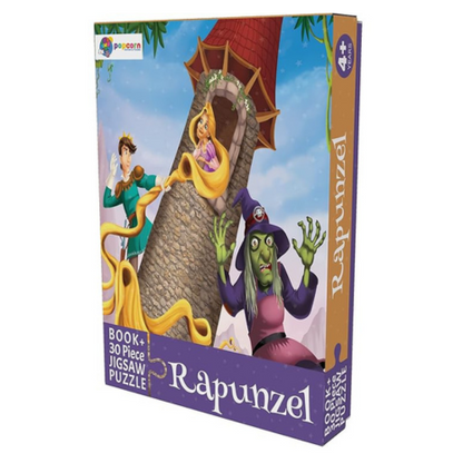 Popcorn Games & Puzzles Rapunzel 30 Piece Jigsaw Puzzle With Free Reading Book Kids