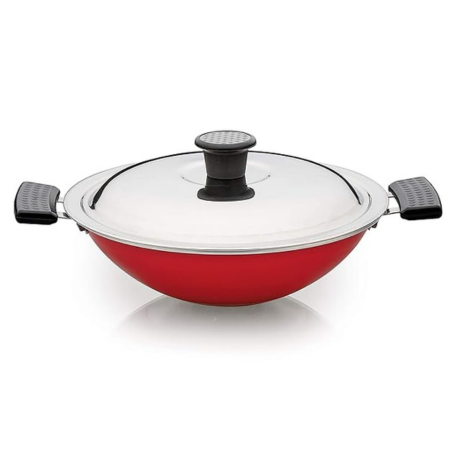 Sowbaghya Non Stick Aluminium Deep Appakadai (Aluminium, 2.6 Mm Thickness) Red
