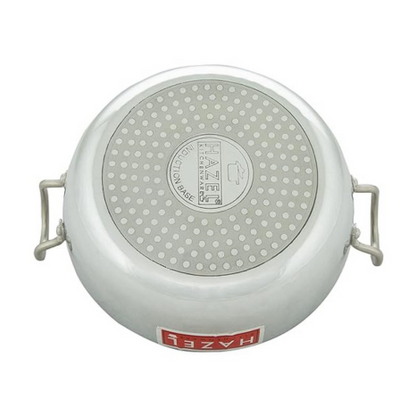 Hazel Induction Kadai for Cooking 4 mm Aluminium Kadai for Deep Frying Utensil 6000 ml Silver