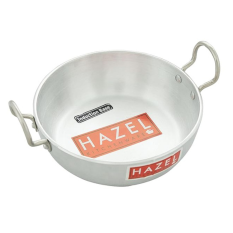 Hazel Induction Kadai for Cooking 4 mm Aluminium Kadai for Deep Frying Utensil 6000 ml Silver