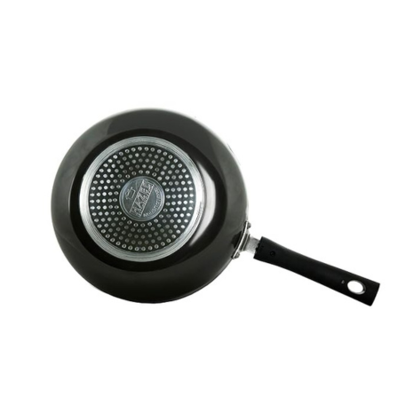 Hazel 3 mm Hard Anodised Frying Pan Aluminium Anodized Fry Pan Induction Base 1750 ml 22 cm Black