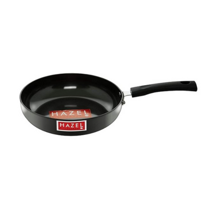 Hazel 3 mm Hard Anodised Frying Pan Aluminium Anodized Fry Pan Induction Base 2200 ml 23.5 cm Black