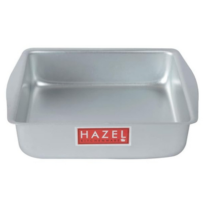 Hazel Aluminium Square Shape Cake Mould Silver Medium