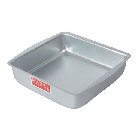 Hazel Aluminium Square Shape Cake Mould Silver Medium