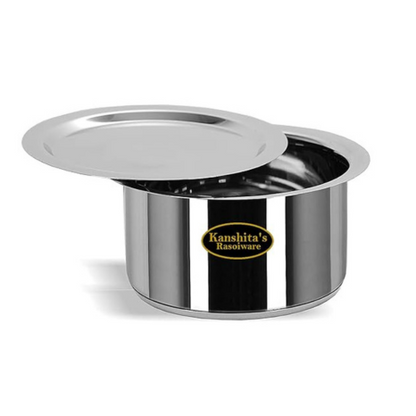 Kanshitas Rasoiware Stainless Steel Induction Bottom Friendly Patila Tope Pot with Lid 3 Liter