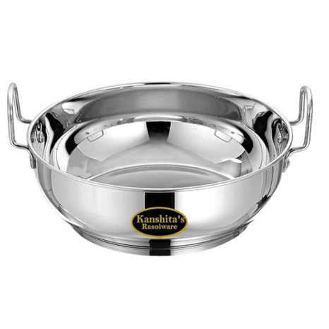 Kanshitas Rasoiware Premium Steel Induction Base Kadhai 3 Liter Heavy Gauge