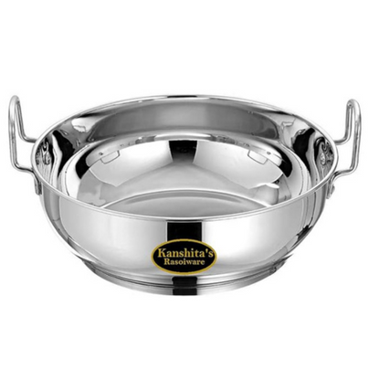 Kanshitas Rasoiware Premium Steel Induction Base Kadhai 3 Liter Heavy Gauge