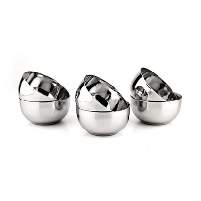 Kanshitas Rasoiware Stainless Steel Heavy Gauge Small Katori Chatni Bowl Each 60 ml 6 Pcs